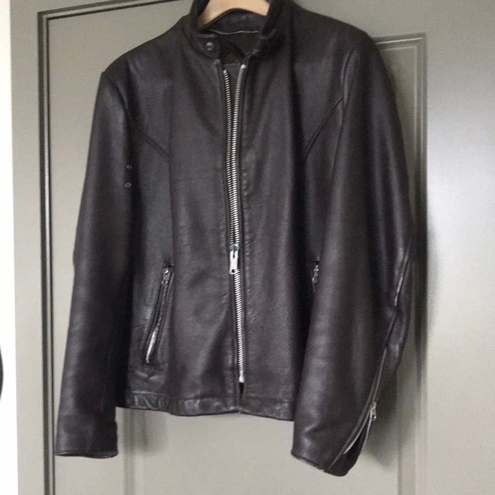 Leather motorcycle jacket